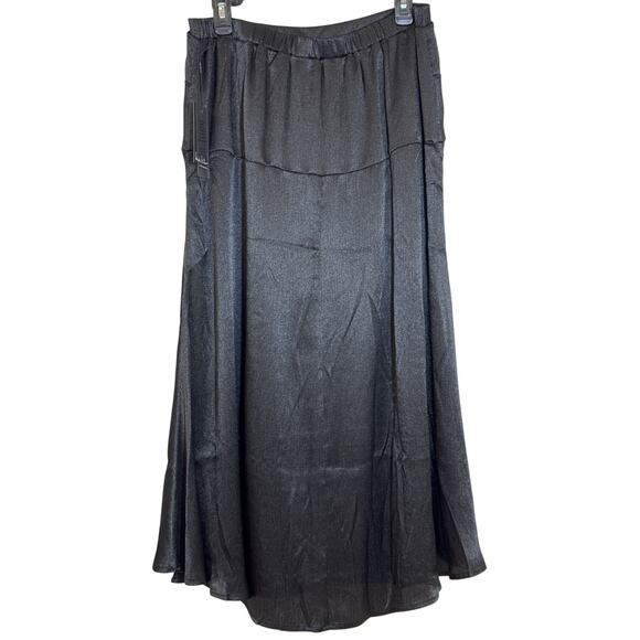 Nicole Miller "Very Black" Size 12 Skirt Knot Waist With High Low Hem - Picture 2 of 6